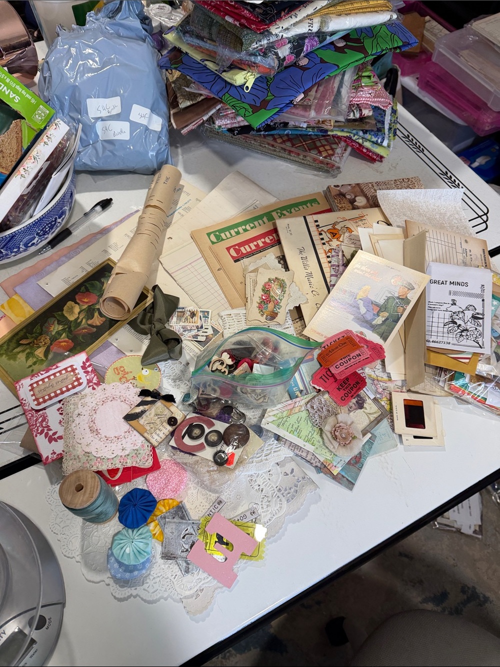 Lot of Assorted Vintage Junk Journal Supplies